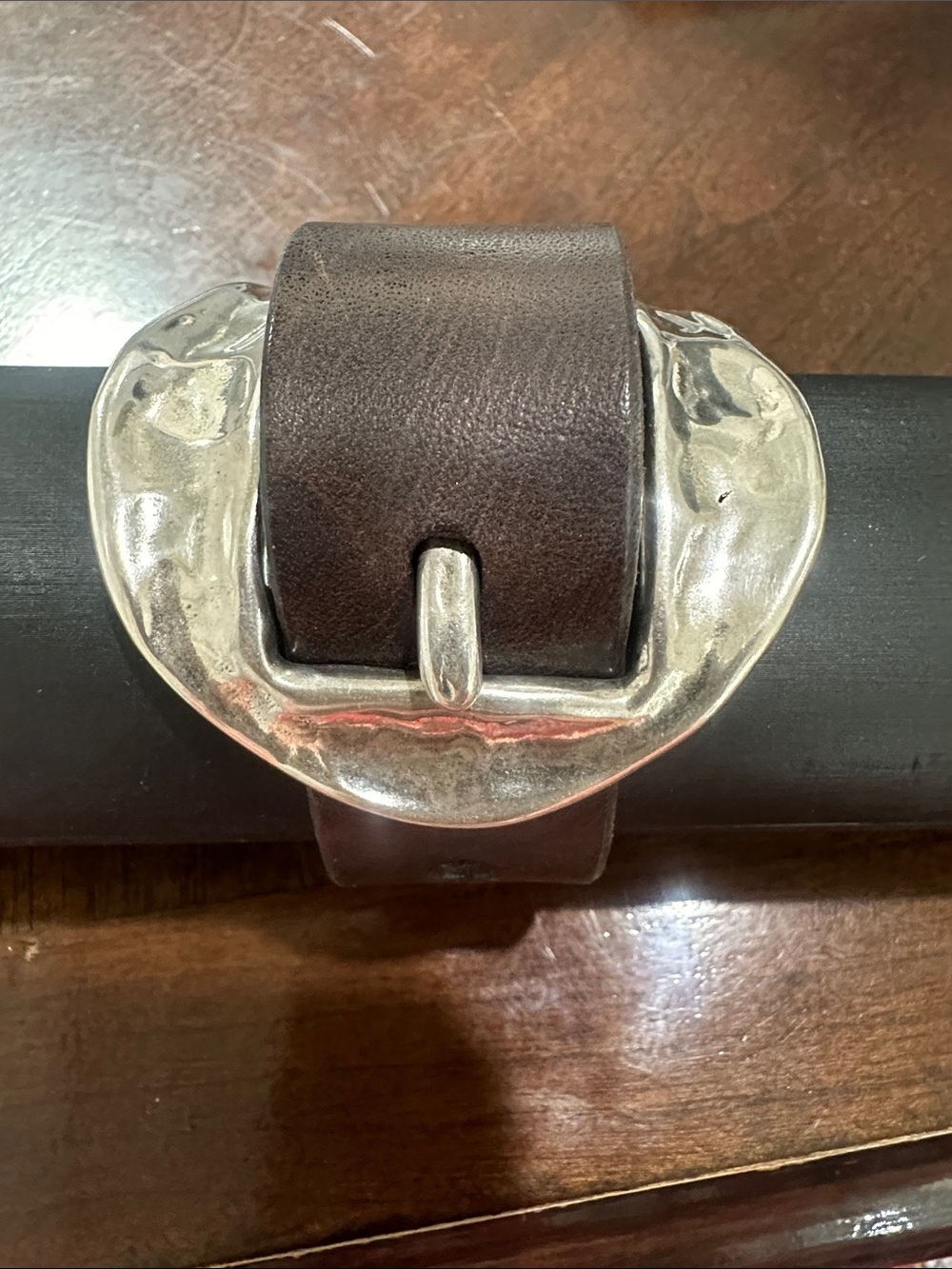 UNO de 50 Brown Leather Bracelet with Silver Buckle